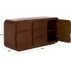 SAFAVIEH Couture Collection – Herald Brown Wood Sideboard, Modern 3-Shelf Storage Cabinet, Fully Assembled (SFV5547A)(Brown)