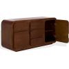 SAFAVIEH Couture Collection – Herald Brown Wood Sideboard, Modern 3-Shelf Storage Cabinet, Fully Assembled (SFV5547A)(Brown)