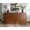 SAFAVIEH Couture Collection – Herald Brown Wood Sideboard, Modern 3-Shelf Storage Cabinet, Fully Assembled (SFV5547A)(Brown)
