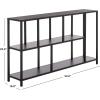 SAFAVIEH Couture Collection – Hodge Black Metal Console Table with 3 Shelves, Modern Minimalist Storage & Display (SFV9559A)(Black)