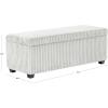 SAFAVIEH Couture Collection – Lynzie Grey Corduroy Storage Bench, Channel Tufted Upholstered Seat with Hidden Storage, Modern Accent Furniture (SFV6114B)(Grey)