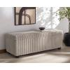 SAFAVIEH Couture Collection – Lynzie Grey Corduroy Storage Bench, Channel Tufted Upholstered Seat with Hidden Storage, Modern Accent Furniture (SFV6114B)(Grey)