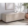 SAFAVIEH Couture Collection – Lynzie Grey Corduroy Storage Bench, Channel Tufted Upholstered Seat with Hidden Storage, Modern Accent Furniture (SFV6114B)(Ivory)