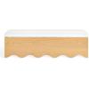 SAFAVIEH Couture Collection – Roseandrea Walnut & White Storage Bench with Cushion Top, Modern Scalloped Base, Fully Assembled (SFV4255B)(Natural/White)