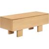 SAFAVIEH Couture Collection – Sherianya Walnut Brown Wood Storage Bench, Modern Rectangular Design with Block Legs (SFV4256B)(Natural)