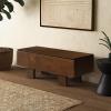 SAFAVIEH Couture Collection – Sherianya Walnut Brown Wood Storage Bench, Modern Rectangular Design with Block Legs (SFV4256B)(Walnut)