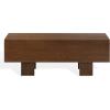 SAFAVIEH Couture Collection – Sherianya Walnut Brown Wood Storage Bench, Modern Rectangular Design with Block Legs (SFV4256B)(Walnut)