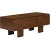 SAFAVIEH Couture Collection – Sherianya Walnut Brown Wood Storage Bench, Modern Rectangular Design with Block Legs (SFV4256B)(Walnut)