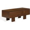 SAFAVIEH Couture Collection – Sherianya Walnut Brown Wood Storage Bench, Modern Rectangular Design with Block Legs (SFV4256B)(Walnut)