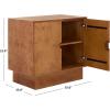 SAFAVIEH Couture Collection – Tessly Walnut Burl Veneer Chest, Modern Storage Cabinet with Shelf, Fully Assembled (SFV5549A)(Walnut Burl/Brass)