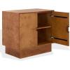 SAFAVIEH Couture Collection – Tessly Walnut Burl Veneer Chest, Modern Storage Cabinet with Shelf, Fully Assembled (SFV5549A)(Walnut Burl/Brass)