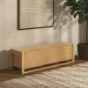 SAFAVIEH Couture Collection – Tyrell Natural Brown Wood Storage Bench, Modern Open-Base Design, Fully Assembled (SFV4257A)(Natural)