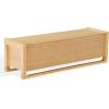 SAFAVIEH Couture Collection – Tyrell Natural Brown Wood Storage Bench, Modern Open-Base Design, Fully Assembled (SFV4257A)(Natural)