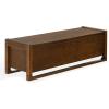 SAFAVIEH Couture Collection – Tyrell Natural Brown Wood Storage Bench, Modern Open-Base Design, Fully Assembled (SFV4257A)(Walnut)