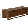 SAFAVIEH Couture Collection – Tyrell Natural Brown Wood Storage Bench, Modern Open-Base Design, Fully Assembled (SFV4257A)(Walnut)