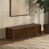 SAFAVIEH Couture Collection – Tyrell Natural Brown Wood Storage Bench, Modern Open-Base Design, Fully Assembled (SFV4257A)(Walnut)