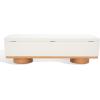 SAFAVIEH Couture Collection – Vianna Boucle Storage Bench, Black Upholstered Bench with Natural Wood Legs, Modern Entryway Bedroom Accent Seating (SFV5049C)(Ivory/Natural)