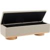 SAFAVIEH Couture Collection – Vianna Boucle Storage Bench, Black Upholstered Bench with Natural Wood Legs, Modern Entryway Bedroom Accent Seating (SFV5049C)(Brown/Natural)