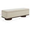 SAFAVIEH Couture Collection – Vianna Boucle Storage Bench, Black Upholstered Bench with Natural Wood Legs, Modern Entryway Bedroom Accent Seating (SFV5049C)(Beige/Walnut)
