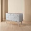 SAFAVIEH Couture Collection – Zack Grey 6-Drawer Wood Dresser with Silver Accents, Modern Storage Chest (DUP1004J)(Grey/Silver)