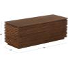 SAFAVIEH Couture Collection – Zuzu Walnut Brown Wood Storage Bench, Modern Slatted Design with Lift-Top Compartment (SFV4258A)(Walnut)