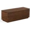SAFAVIEH Couture Collection – Zuzu Walnut Brown Wood Storage Bench, Modern Slatted Design with Lift-Top Compartment (SFV4258A)(Walnut)