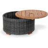 SAFAVIEH Couture Collection Anguilla Dark Grey Faux Wicker Indoor/Outdoor Storage Coffee Table (Fully Assembled)