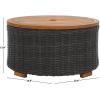 SAFAVIEH Couture Collection Anguilla Dark Grey Faux Wicker Indoor/Outdoor Storage Coffee Table (Fully Assembled)