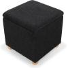 SAFAVIEH Couture Collection Becka Grey Boucle/Natural Square Storage Ottoman (Fully Assembled)(Black/Natural)