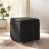 SAFAVIEH Couture Collection Becka Grey Boucle/Natural Square Storage Ottoman (Fully Assembled)(Black/Natural)