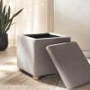 SAFAVIEH Couture Collection Becka Grey Boucle/Natural Square Storage Ottoman (Fully Assembled)(Grey/Natural)