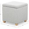 SAFAVIEH Couture Collection Becka Grey Boucle/Natural Square Storage Ottoman (Fully Assembled)(Grey/Natural)