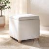 SAFAVIEH Couture Collection Becka Grey Boucle/Natural Square Storage Ottoman (Fully Assembled)(Ivory/Natural)