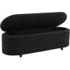 SAFAVIEH Couture Collection Jaymie Contemporary Taupe Linen/Black Oval Storage Bench(Black)