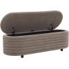 SAFAVIEH Couture Collection Jaymie Contemporary Taupe Linen/Black Oval Storage Bench(Brown/Black)