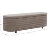 SAFAVIEH Couture Collection Jaymie Contemporary Taupe Linen/Black Oval Storage Bench(Brown/Black)