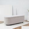 SAFAVIEH Couture Collection Jaymie Contemporary Taupe Linen/Black Oval Storage Bench(Light Grey/Black)