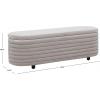 SAFAVIEH Couture Collection Jaymie Contemporary Taupe Linen/Black Oval Storage Bench(Light Grey/Black)