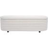 SAFAVIEH Couture Collection Jaymie Contemporary Taupe Linen/Black Oval Storage Bench(Taupe/Black)