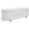 SAFAVIEH Couture Collection Jaymie Contemporary Taupe Linen/Black Oval Storage Bench(Taupe/Black)