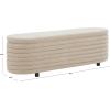 SAFAVIEH Couture Collection Jaymie Tan Boucle/Black Channel Tufted Oval Storage Bench