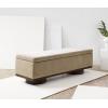 SAFAVIEH Couture Collection Vianna Light Brown Velvet/Walnut Rectangle Storage Bench