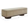 SAFAVIEH Couture Collection Vianna Light Brown Velvet/Walnut Rectangle Storage Bench