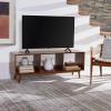 SAFAVIEH Cricket TV Stand for up to 55″ Flatscreen – Natural Acacia, Open Shelf Design, Entertainment Media Console (MED5002A)(Natural Acacia)