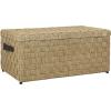 SAFAVIEH Home Collection – Ashban Natural Seagrass Rectangular Rattan Storage Trunk Bench with Side Handles, Fully Assembled (SEA7036A)