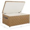 SAFAVIEH Home Collection – Ashban Natural Seagrass Rectangular Rattan Storage Trunk Bench with Side Handles, Fully Assembled (SEA7036A)