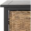 SAFAVIEH Home Collection – Keenan Cherry Storage Chest with Wicker Baskets, Farmhouse Accent Storage Cabinet, Fully Assembled (AMH5740C)(Distressed Black)
