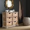 SAFAVIEH Home Collection – Keenan Cherry Storage Chest with Wicker Baskets, Farmhouse Accent Storage Cabinet, Fully Assembled (AMH5740C)(White Washed)