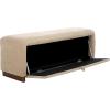 SAFAVIEH Home Collection – Kowal Sand Linen Storage Bench, Modern Upholstered Entryway or Bedroom Bench with Hidden Compartment (BCH1301A)(Sand)