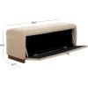 SAFAVIEH Home Collection – Kowal Sand Linen Storage Bench, Modern Upholstered Entryway or Bedroom Bench with Hidden Compartment (BCH1301A)(Sand)